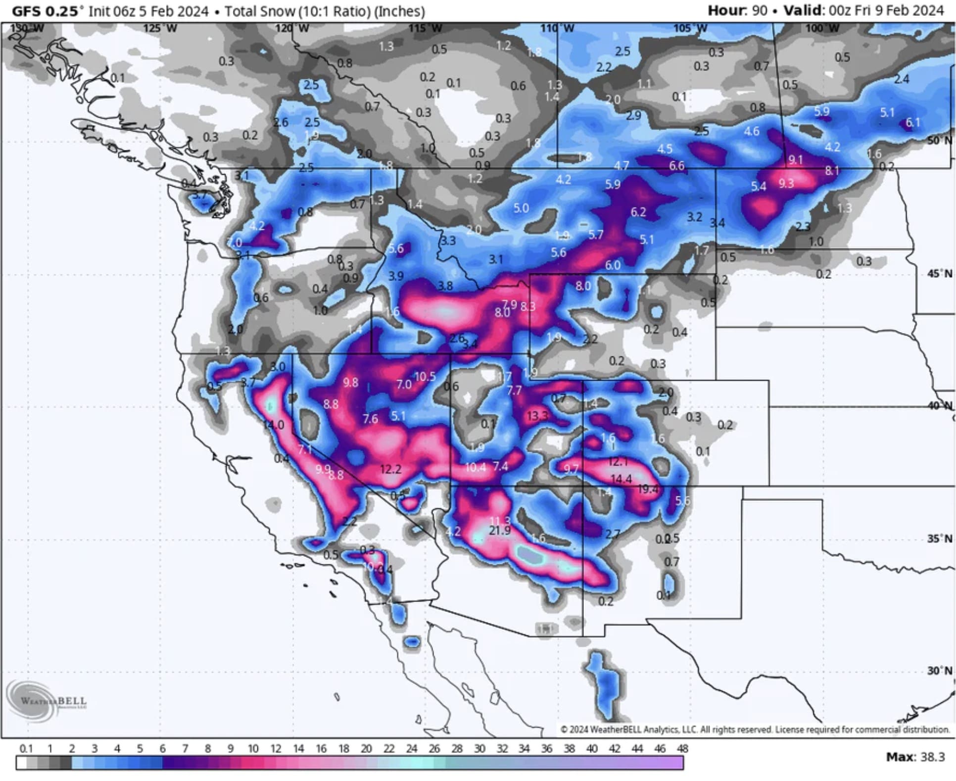 Powder Alert 2-3 Feet For Spots In The West. Chase Monday-Thursday.