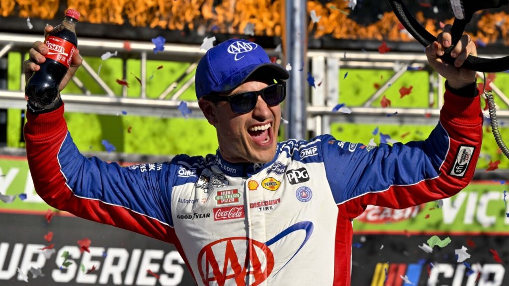 Joey Logano Makes Late Charge to Win Crashed Filled NASCAR Cup Series Race at Texas