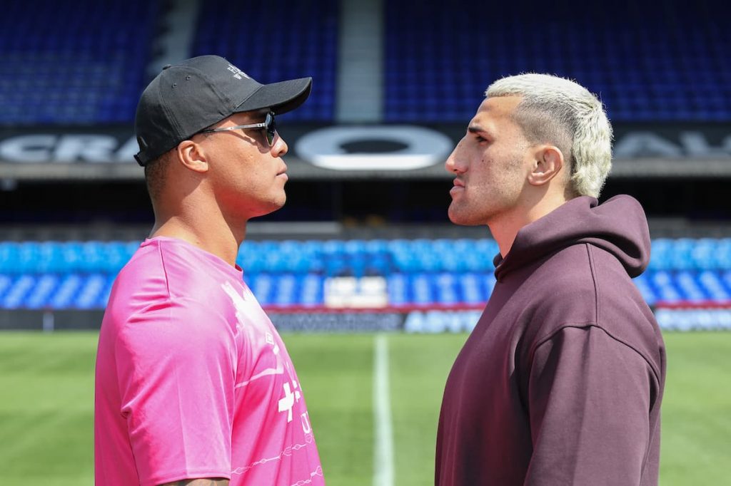 Photos: Fabio Wardley vs Justis Huni first face-off ahead of boxing clash in Ipswich