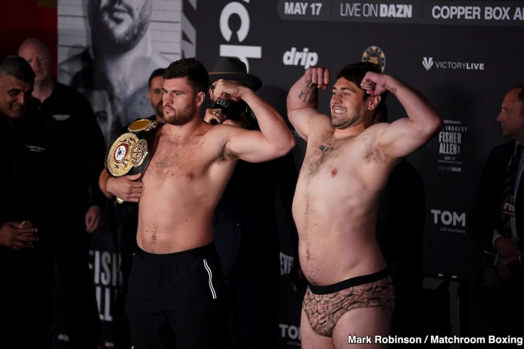 Johnny Fisher, Dave Allen DAZN Weigh-In: Allen 265 Pounds, Fisher 245.5 Pounds