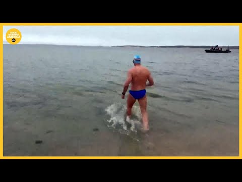 Man Takes Part in 62-Mile Swim Challenge to End ‘Jaws’ Fear of Sharks | Good Morning America