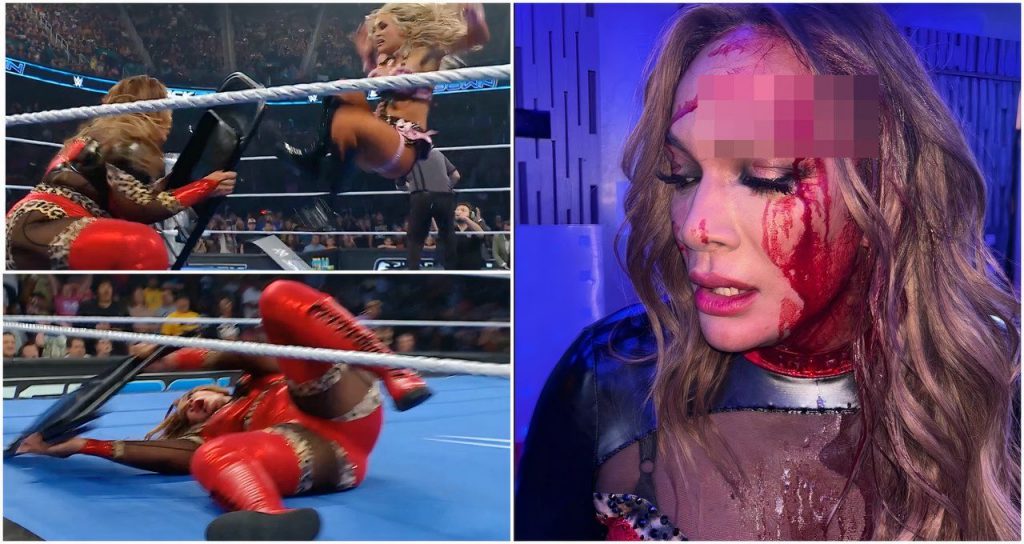 Nia Jax's Face After Brutal Botched Spot on WWE SmackDown