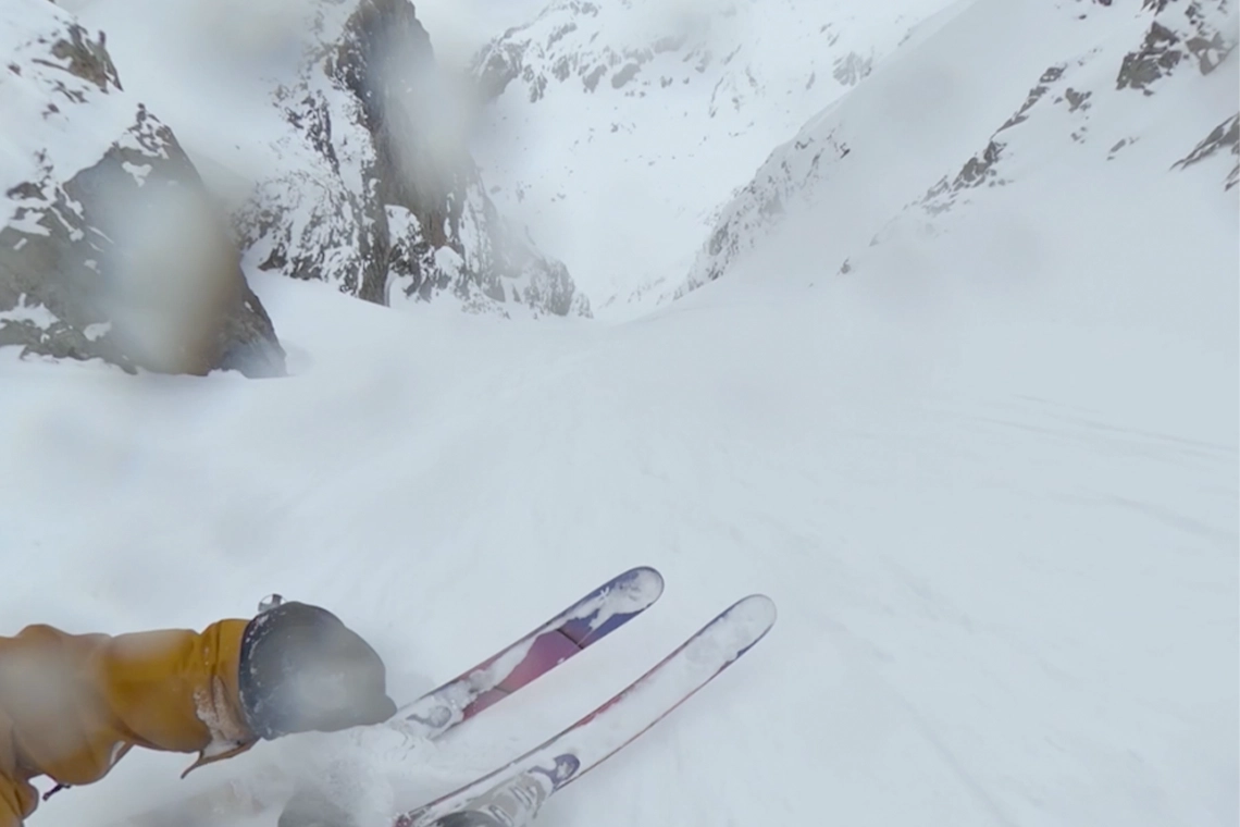Cody Cirillo Breaks Down High Speed Steep Couloir in the French Alps Cody Cirillo Breaks Down High Speed Steep Couloir in the French Alps