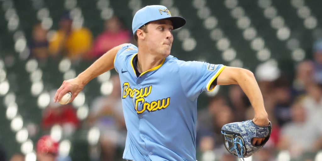 Misiorowski reaches 102 mph, allows no hits in electric MLB debut