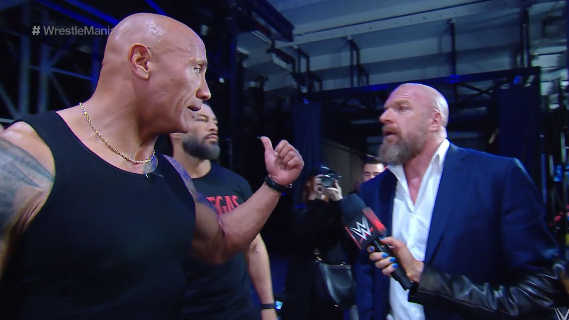 WWE legend The Rock says he will ‘slap the f***ing teeth out of his mouth’ after X-rated argument with Triple H