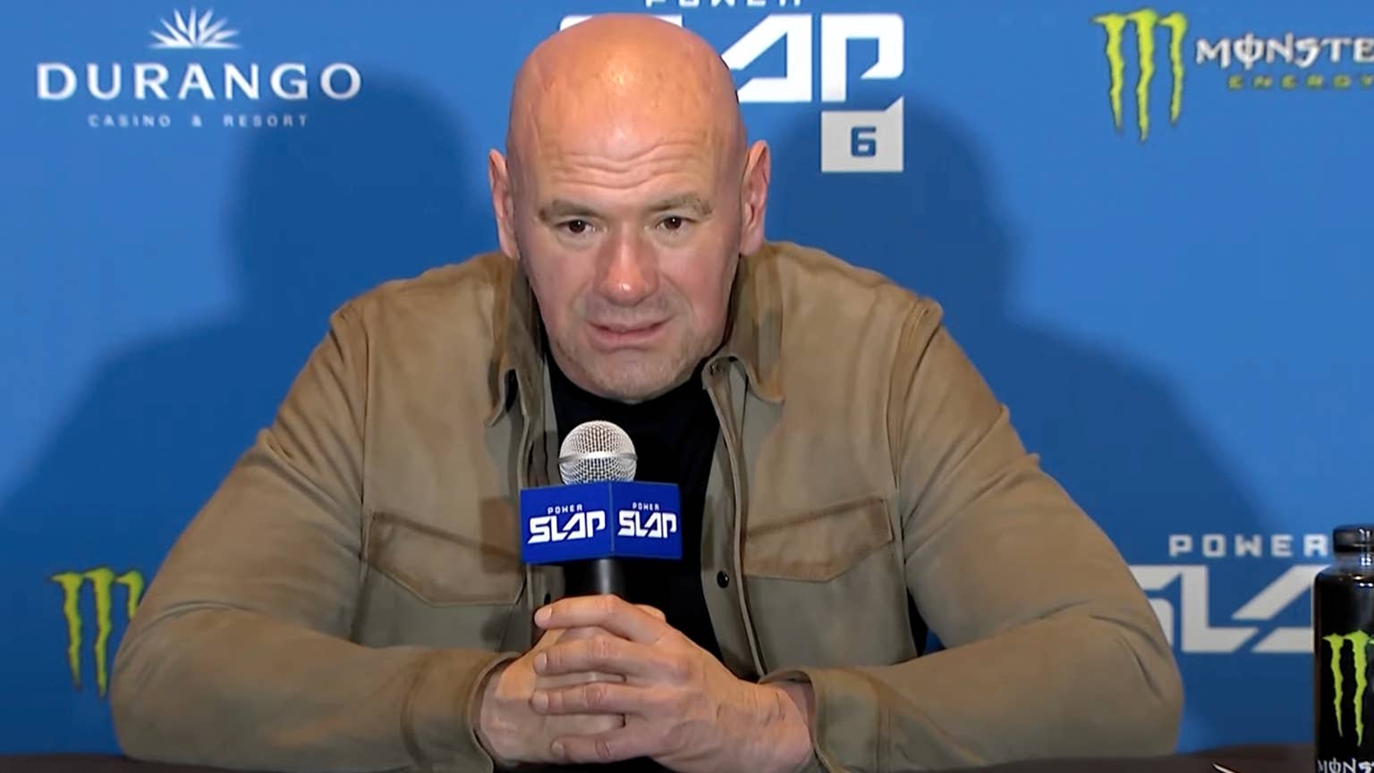 Dana White reacts to Sean Strickland and Machine Gun Kelly altercation