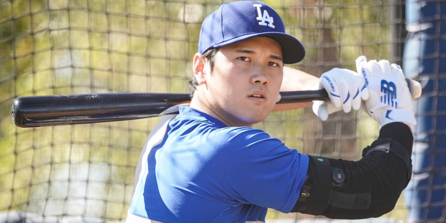 Ohtani puts on power display in 1st on-field BP session with Dodgers