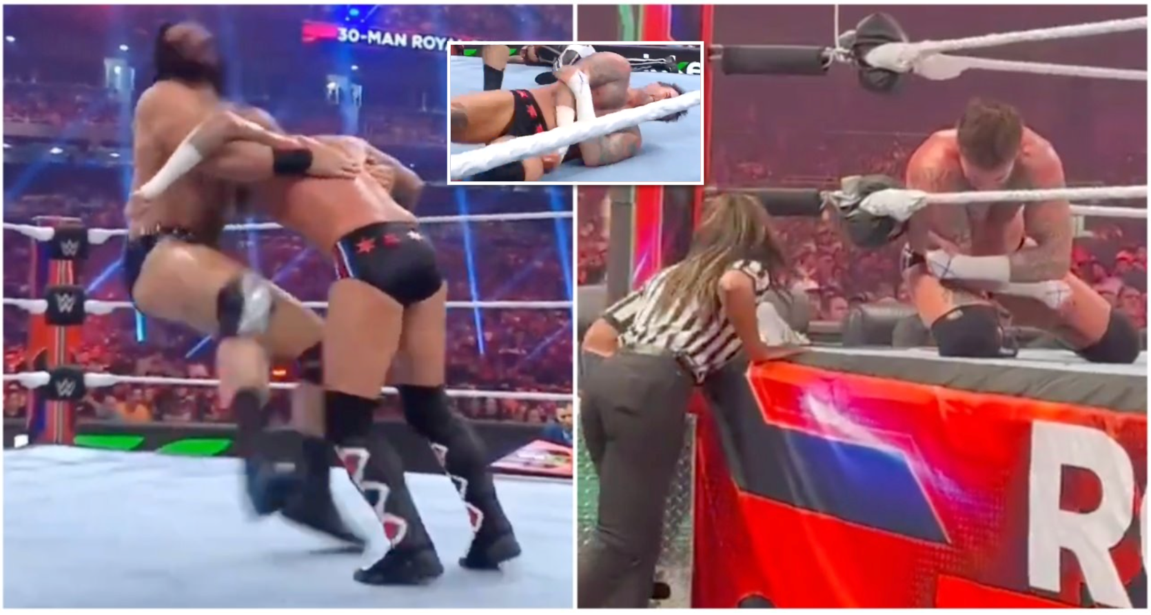 Moment captured when CM Punk tore his triceps during Royal Rumble