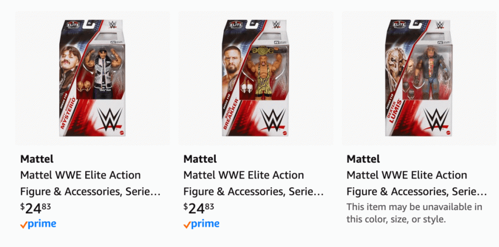 Amazon Introduces .83 Price Increase for WWE Elite Figures; .64 Increase for Ultimates