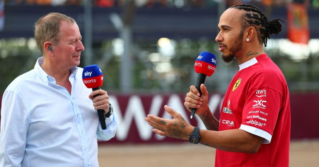 Lewis Hamilton and Martin Brundle in awkward Silverstone exchange – 'That's not true' Lewis Hamilton and Martin Brundle in awkward Silverstone exchange – 'That's not true'