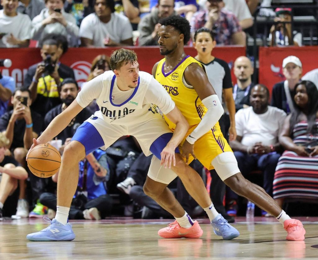 Cooper Flagg, Bronny James face off in summer league as Mavericks take win