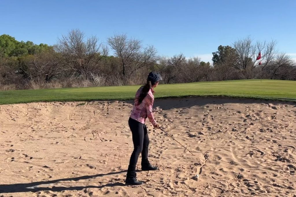 Bunker Aiming to Hit It Closer from the Sand Bunker Aiming to Hit It Closer from the Sand