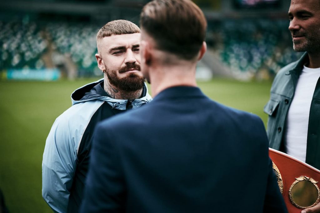 Photos: Lewis Crocker vs Paddy Donovan face-off at Windsor Park ahead of rematch Photos: Lewis Crocker vs Paddy Donovan face-off at Windsor Park ahead of rematch