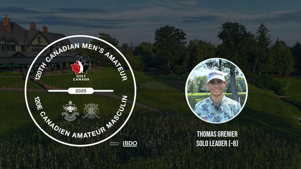 Thomas Grenier sets course, tournament record to lead Andre Zhu by one after historic start to 120th Canadian Men’s Amateur Championship Thomas Grenier sets course, tournament record to lead Andre Zhu by one after historic start to 120th Canadian Men’s Amateur Championship