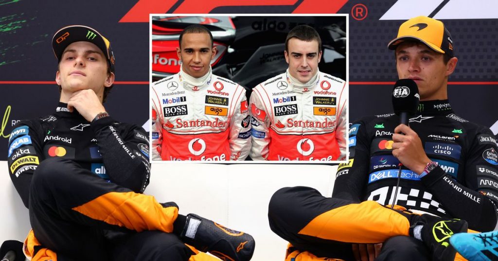 McLaren admit Lando Norris vs Oscar Piastri could turn into Lewis Hamilton 2007 nightmare McLaren admit Lando Norris vs Oscar Piastri could turn into Lewis Hamilton 2007 nightmare