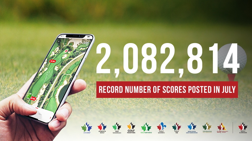 Canadian golfers swing to a record July on Golf Canada Score Centre
