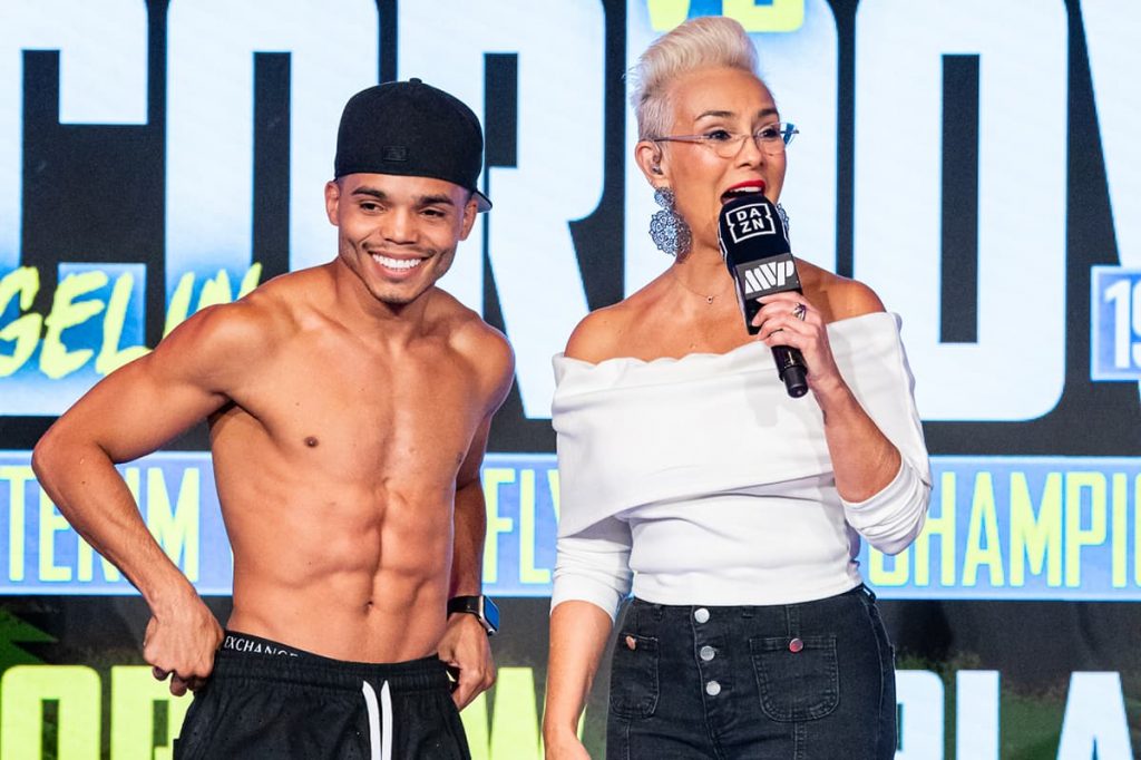 Photos: Yankiel Rivera and Angelino Cordova make weight for 112-pound title Photos: Yankiel Rivera and Angelino Cordova make weight for 112-pound title
