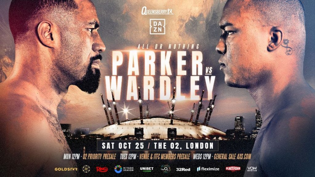 Parker vs Wardley Official: Heavyweights throwing it all on the line at The O2 Parker vs Wardley Official: Heavyweights throwing it all on the line at The O2