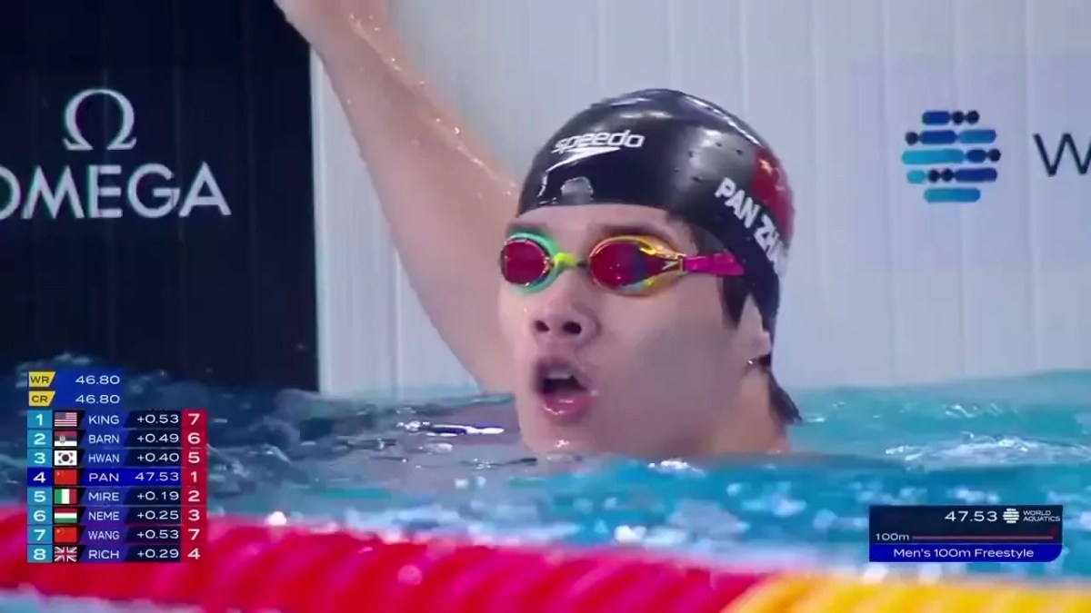 China’s Zhanle Backs up His World Record With Men’s 100M Freestyle World Title. | AQUA Doha 2024 | CGTN