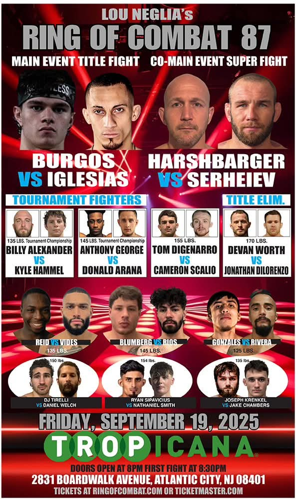 Preview of this week’s Ring of Combat 87: Burgos Vs Iglesias Preview of this week’s Ring of Combat 87: Burgos Vs Iglesias