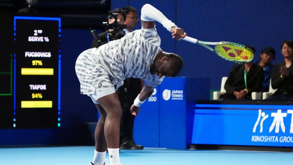 Tiafoe smashes racket in Tokyo; Shapovalov falls