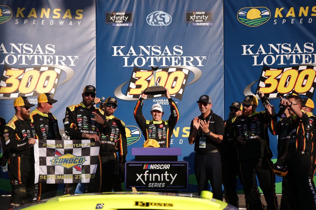 RECAP: Brandon Jones Advances in NASCAR Xfinity Series Playoffs via Victory at Kansas RECAP: Brandon Jones Advances in NASCAR Xfinity Series Playoffs via Victory at Kansas