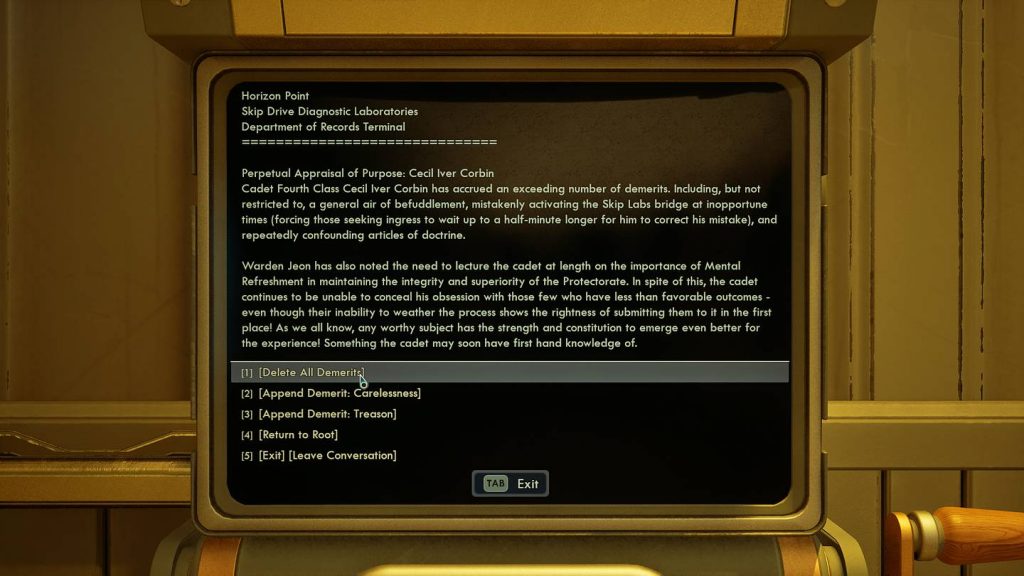 Outer Worlds 2: How to find and erase Cadet Corbin's Appraisal Outer Worlds 2: How to find and erase Cadet Corbin's Appraisal
