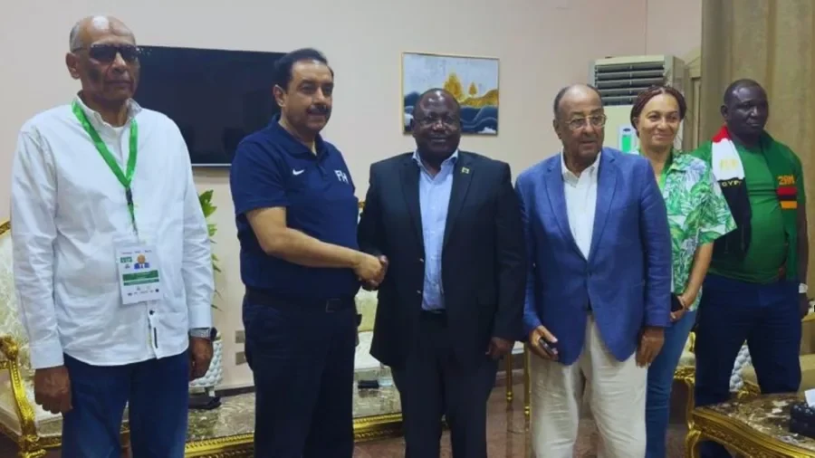 AHF: 
            FIH President Tayyab Ikram meets His Excellency Maj. Gen. Topply Mulambo Lubaya to discuss the future of hockey development in Zambia