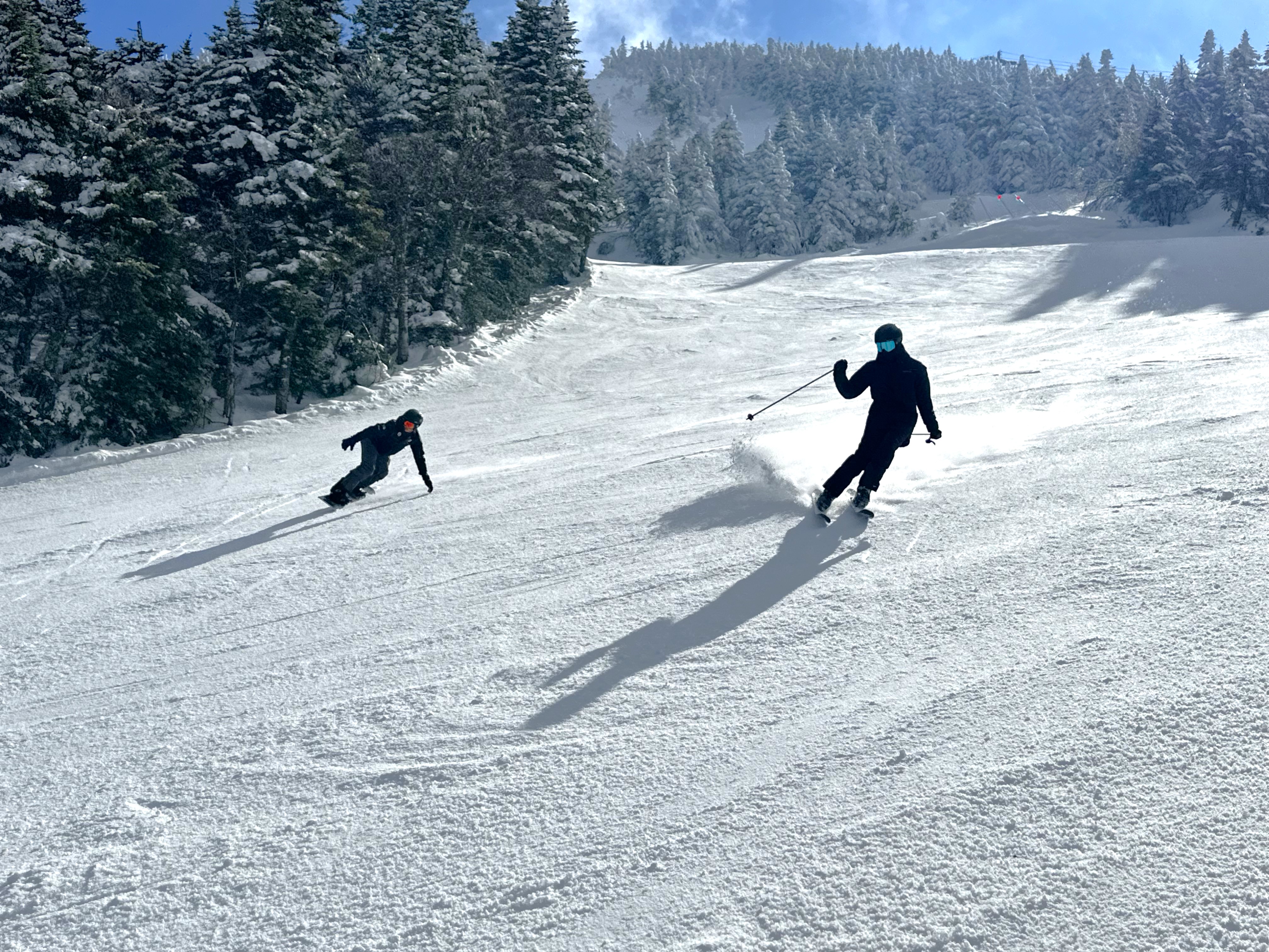 Top to bottom skiing and riding on all 3 mountains