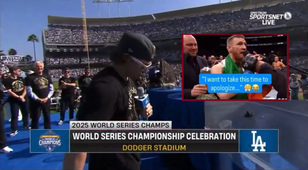 Kiki Hernandez channels his inner Conor McGregor at LA Dodgers World Series Victory Parade