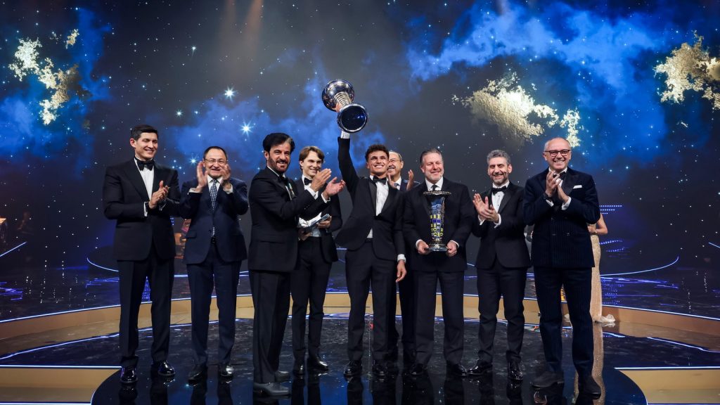 Lando Norris finally lifts F1 trophy, crowned champion at FIA prize gala