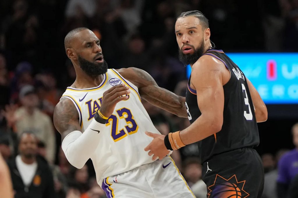 Lakers blow 20-point 4th-quarter lead vs Suns, still win in chaotic finish that featured Dillon Brooks' ejection for bumping LeBron James