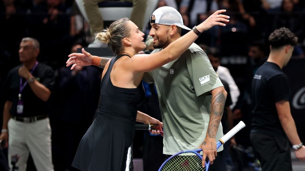 Kyrgios bests Sabalenka in 'Battle of the Sexes' Kyrgios bests Sabalenka in 'Battle of the Sexes'