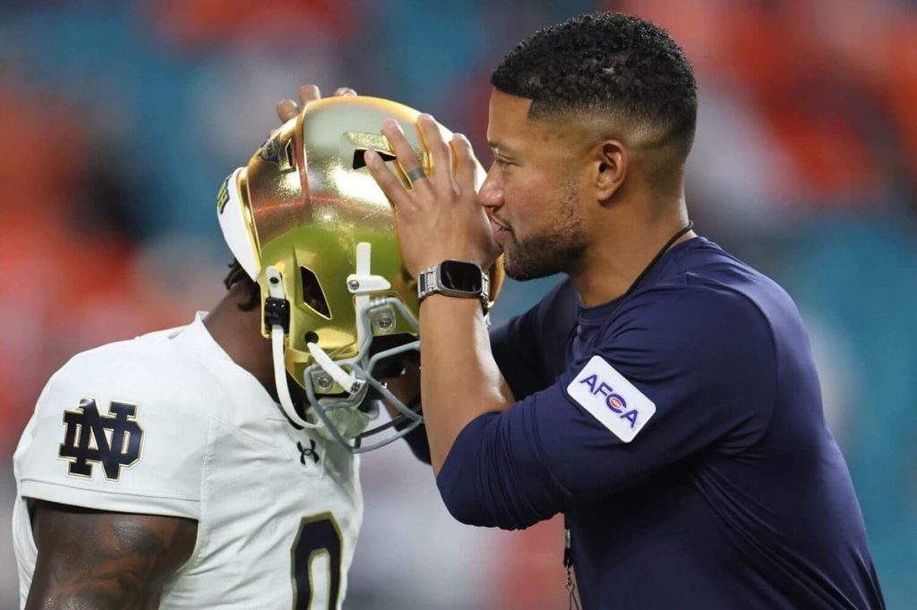 Marcus Freeman addresses NFL interest in first media appearance since Notre Dame's CFP snub