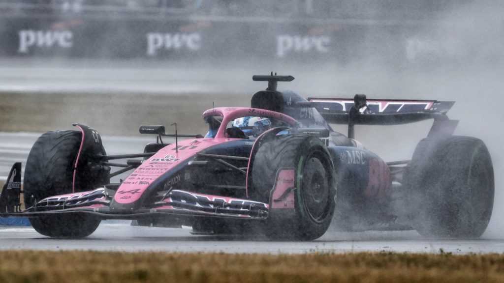 New Alpine F1 car spotted on track at sopping wet Silverstone New Alpine F1 car spotted on track at sopping wet Silverstone
