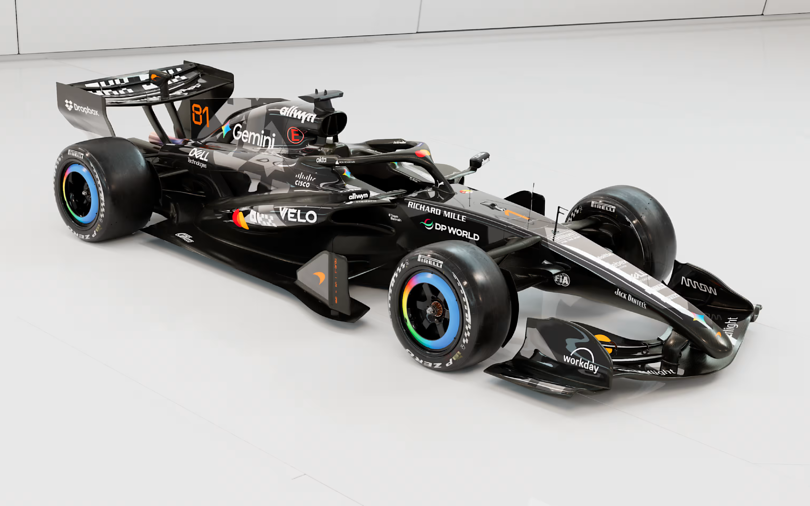 McLaren reveals MCL40 renders in monochrome testing livery