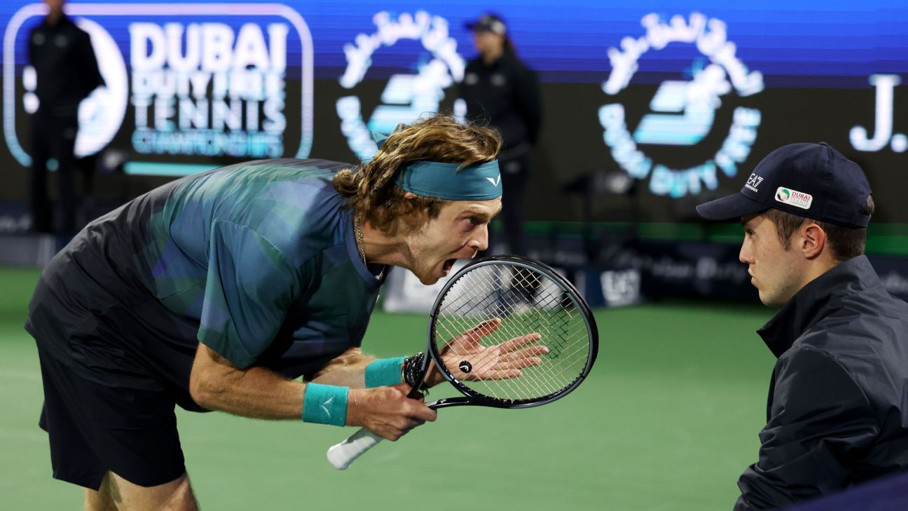 Rublev DQ'd in Dubai after screaming at line judge