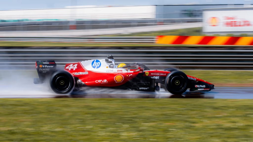 Lewis Hamilton returns to F1 track with Ferrari for crucial Pirelli wet weather test