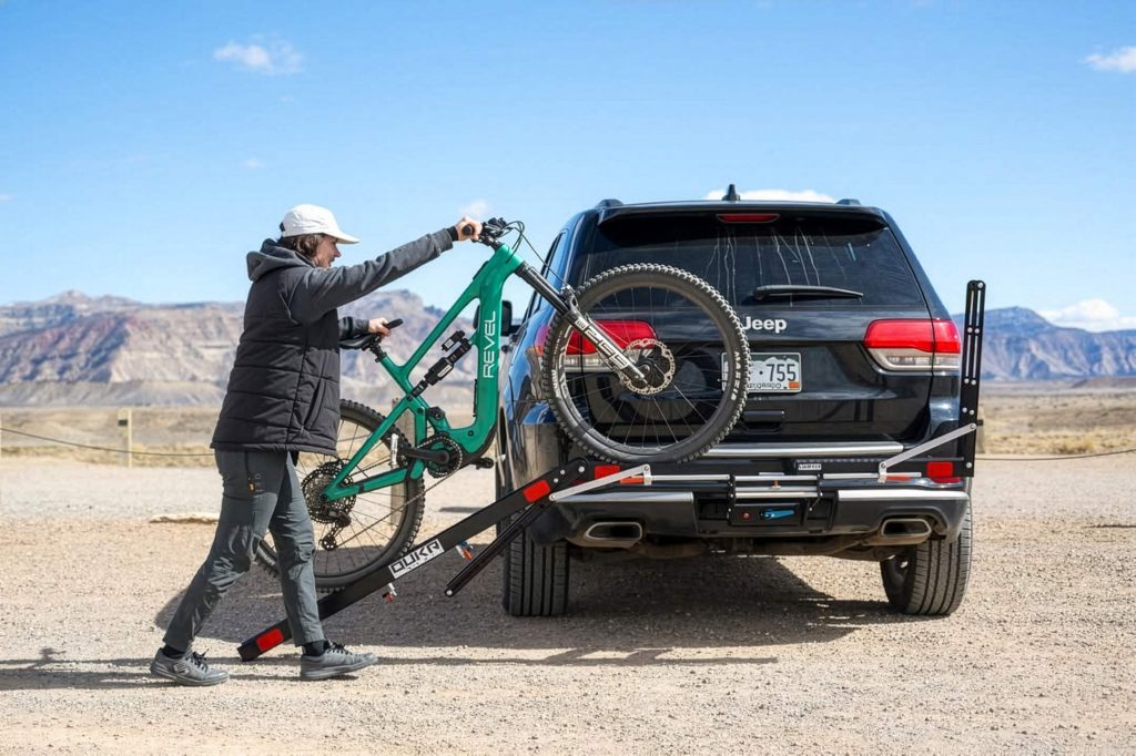 QuikrStuff Mach2 Hitch Rack Adds or Removes Bikes in Seconds