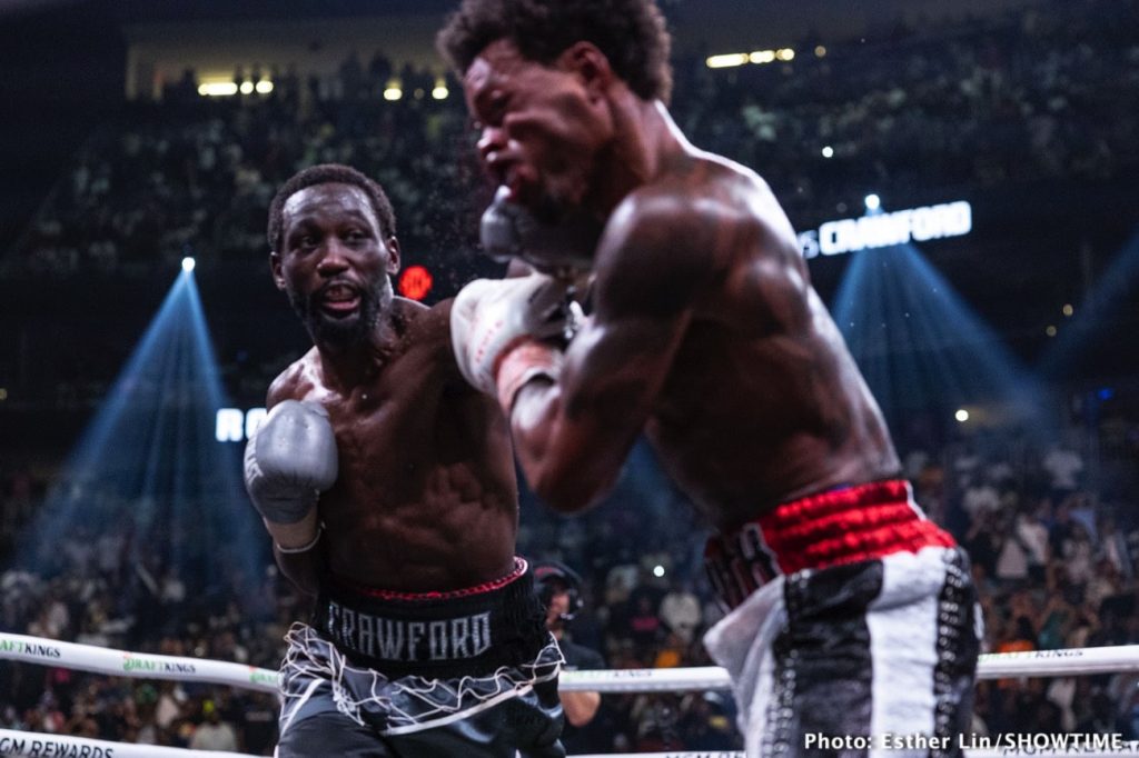 Terence Crawford Fires Back at Errol Spence Jr.’s Training Camp Claim Terence Crawford Fires Back at Errol Spence Jr.’s Training Camp Claim