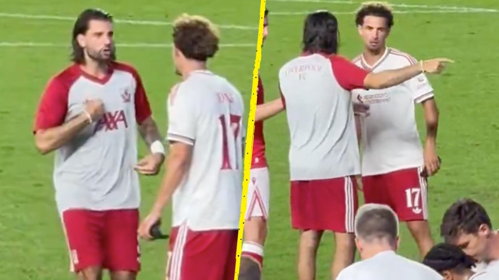 Curtis Jones calmed down by Liverpool teammate after furious row with Dominik Szoboszlai in unseen footage Curtis Jones calmed down by Liverpool teammate after furious row with Dominik Szoboszlai in unseen footage
