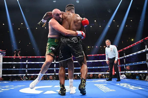 Francis Ngannou trade verbal blows with Tyson Fury at press conference