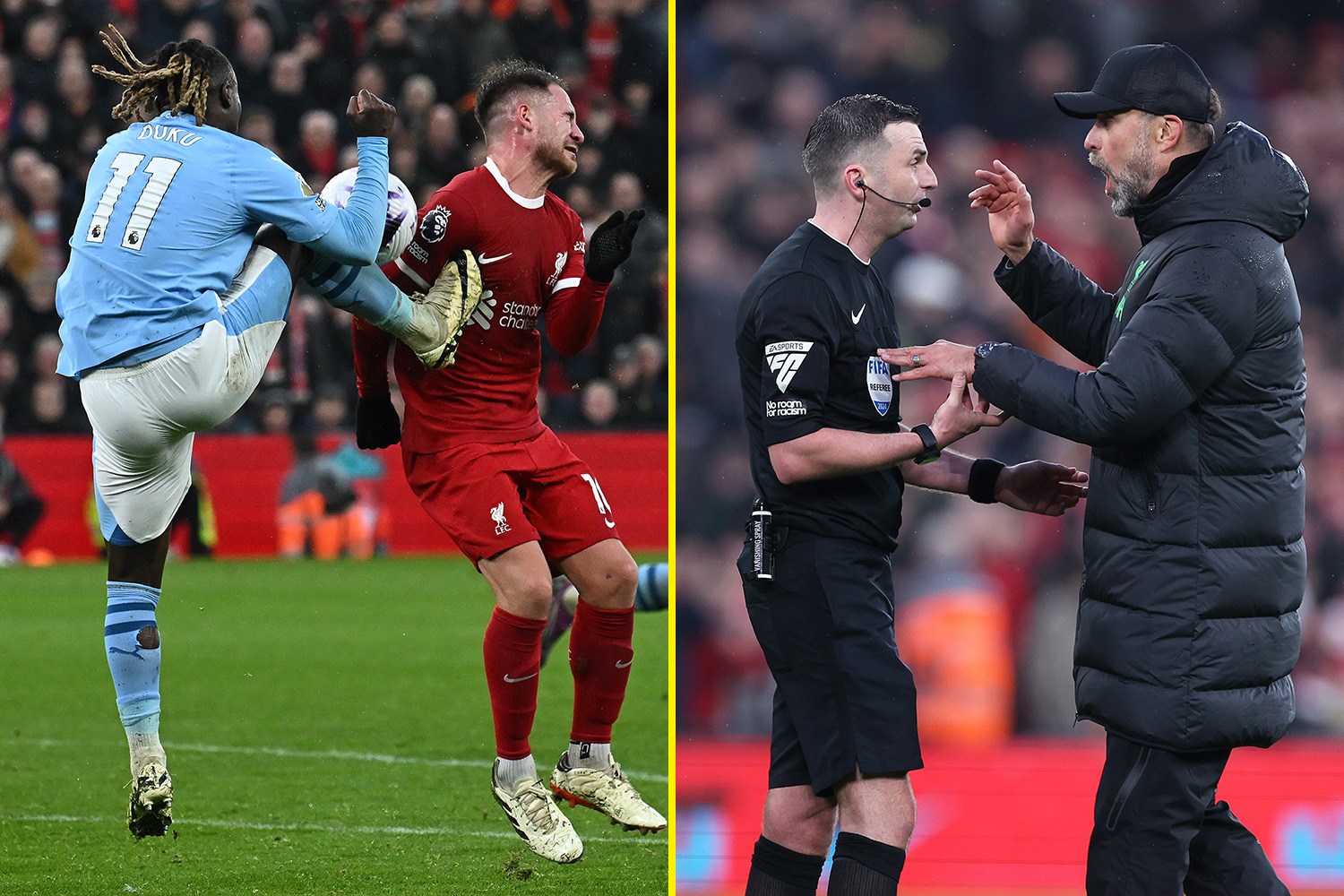 Liverpool fans rage at not getting last-gasp penalty, and Jurgen Klopp and Gary Neville agree with them