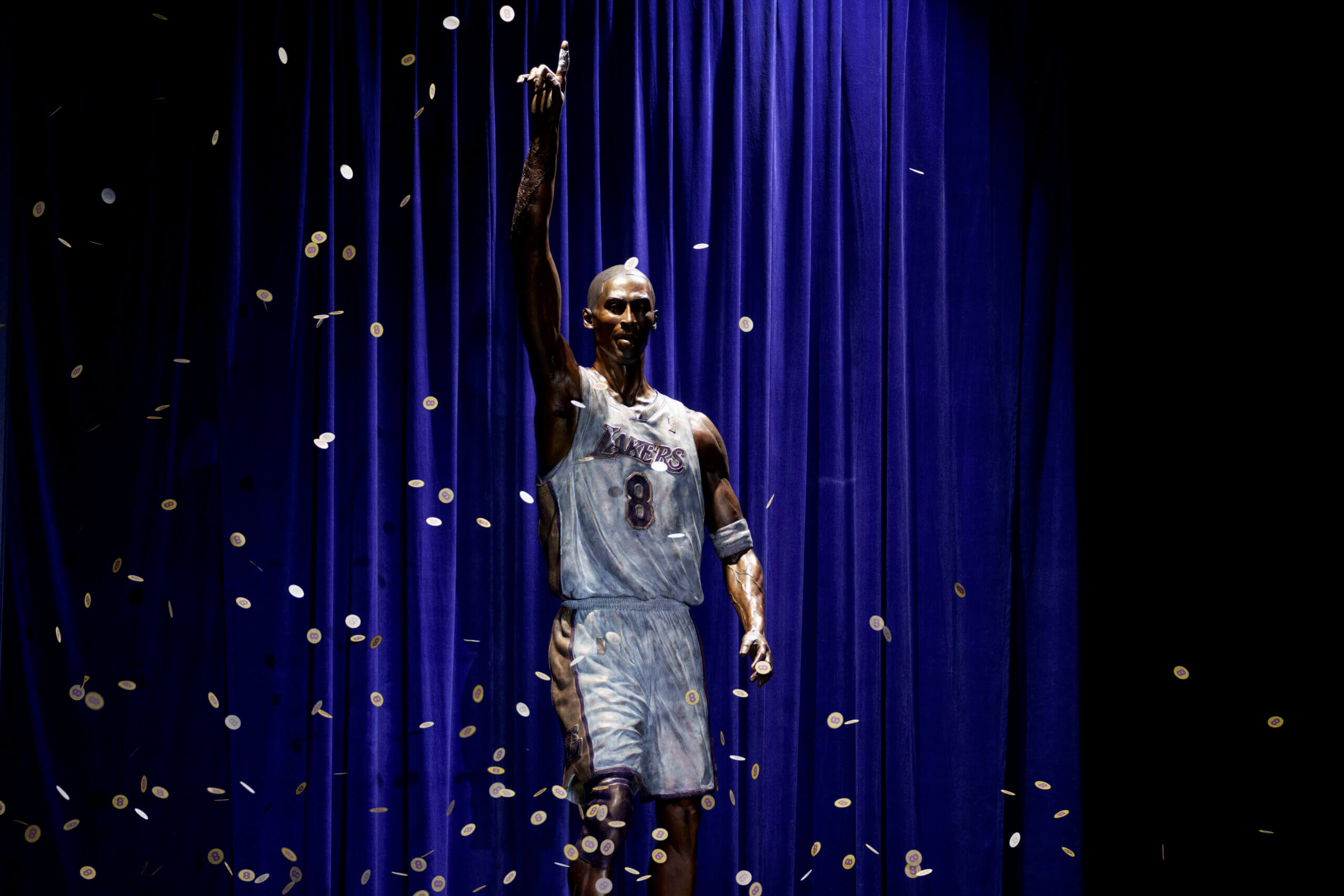 Recently unveiled Kobe Bryant statue contains typos on box score at base Recently unveiled Kobe Bryant statue contains typos on box score at base