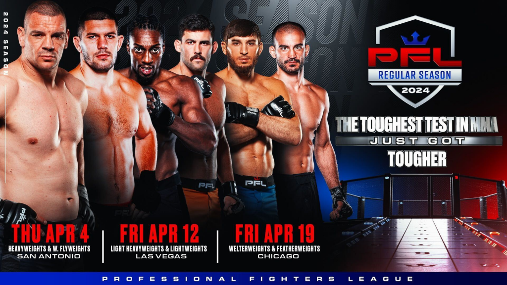 PFL ANNOUNCES FULL CARDS FOR FIRST THREE REGULAR SEASON EVENTS ON APRIL 4, APRIL 12, AND APRIL 19