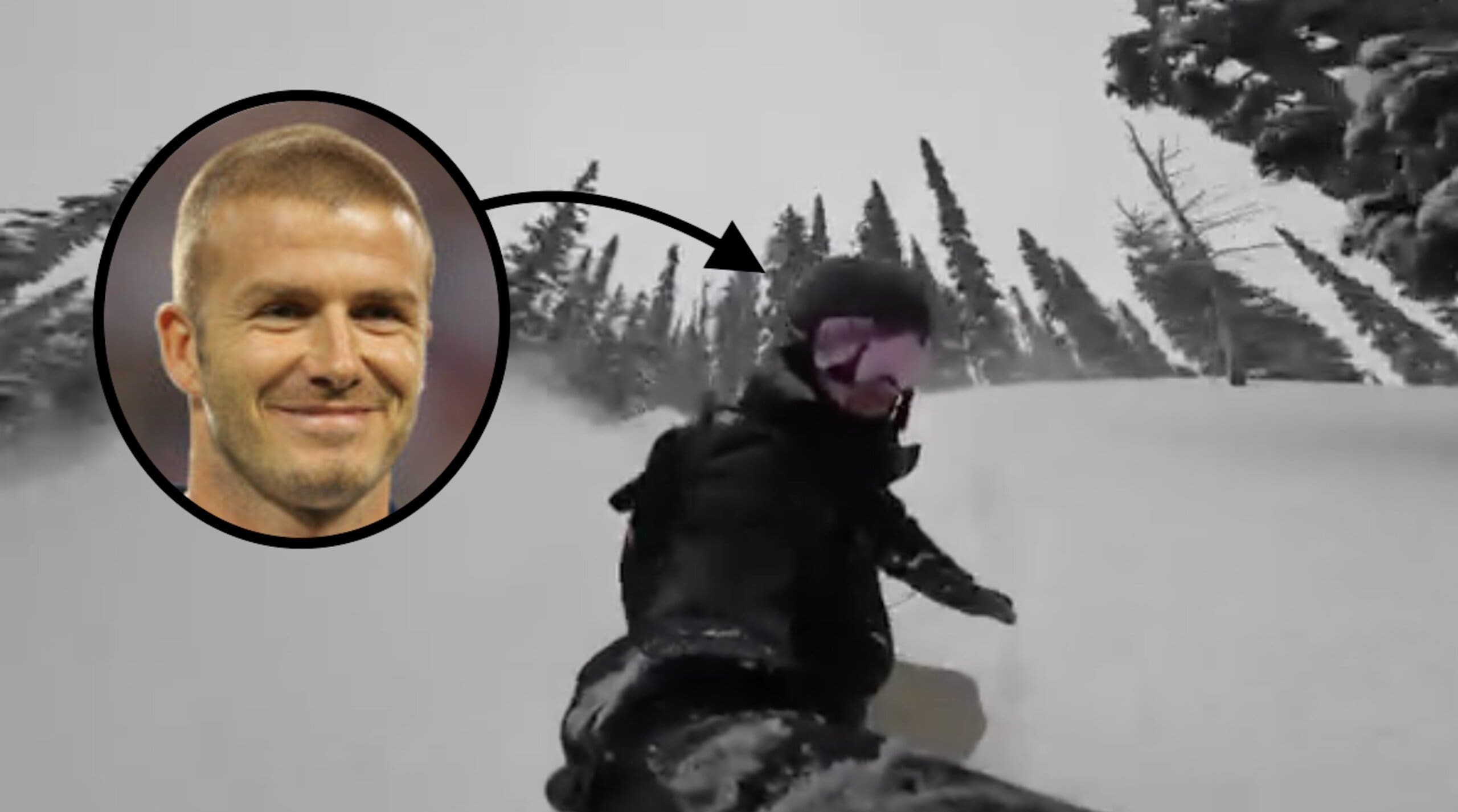 David Beckham Goes Backcountry Snowboarding In Canada