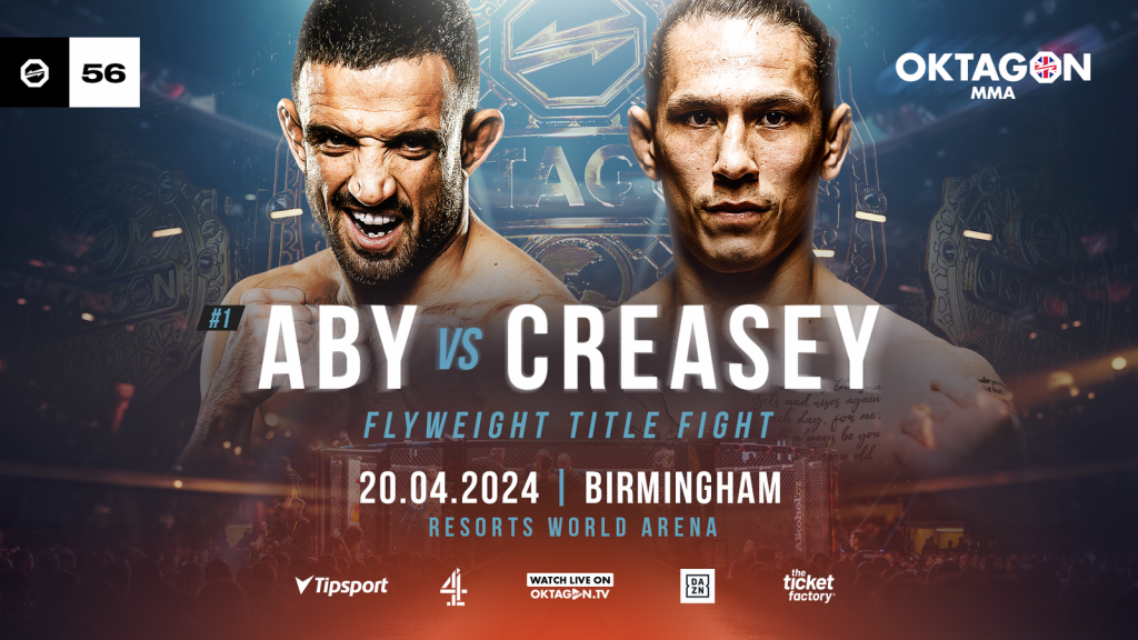 Aaron Aby and Sam Creasey collide for vacant belt at OKTAGON 56 in Birmingham-