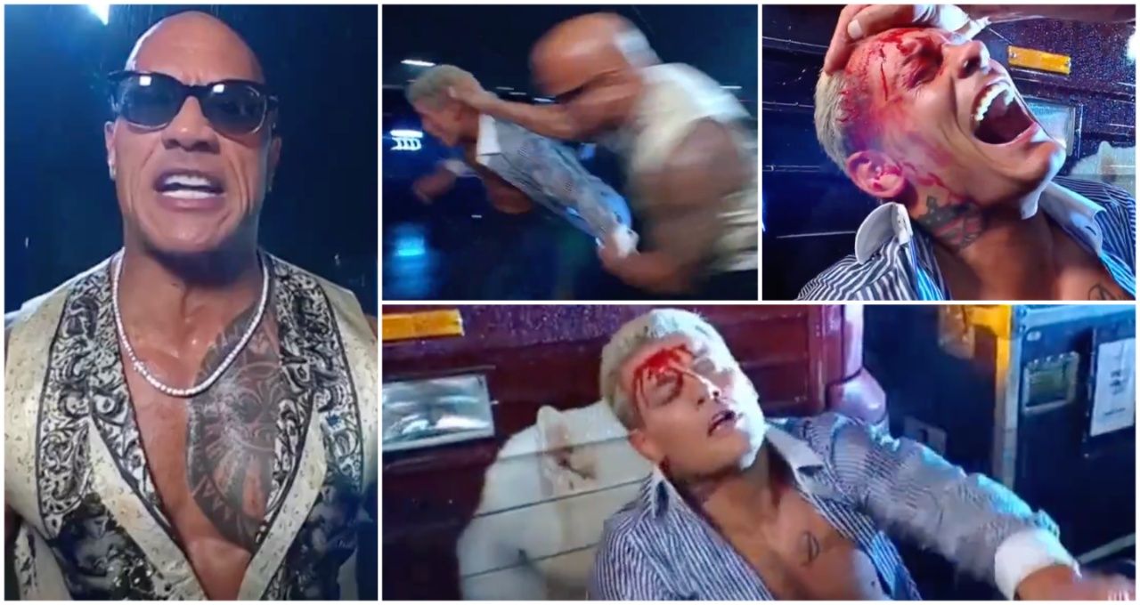 The Rock Batters Cody Rhodes on WWE Raw The Rock Batters Cody Rhodes on WWE Raw