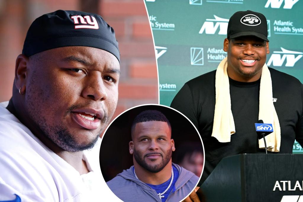 Jets’ Quinnen Williams, Giants’ Dexter Lawrence batting for Aaron Donald’s defensive tackle throne