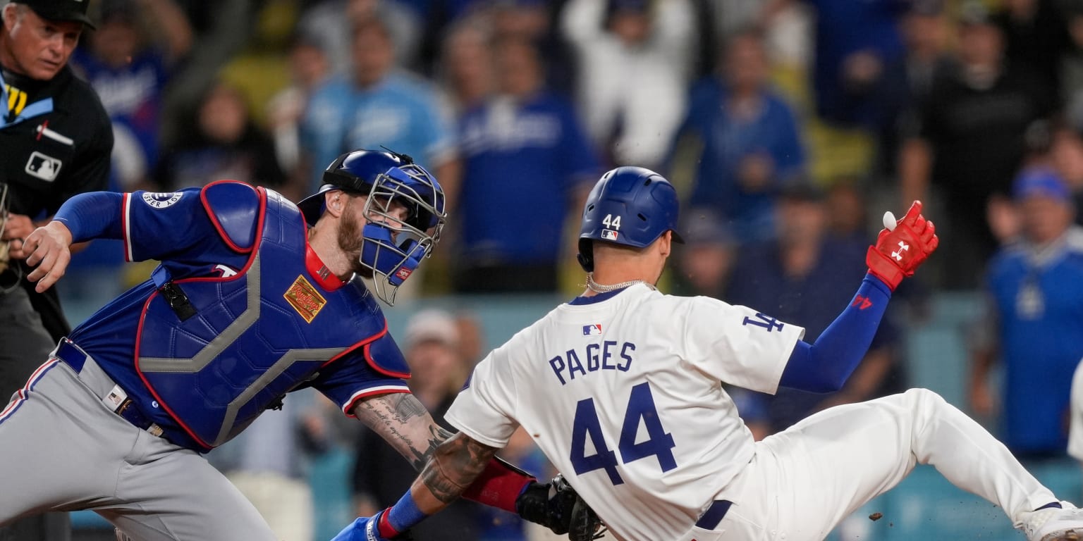 Missed stop sign, perfect relay make for wild end to Rangers-Dodgers game